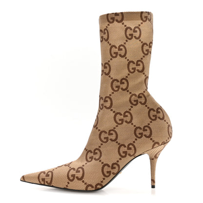 Balenciaga X GUCCI Jersey Maxi GG Monogram Crepe Knife Booties 42 Camel Ebony 1 of 7