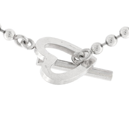 Gucci Sterling Silver Bead Heart Toggle Necklace 4 of 5