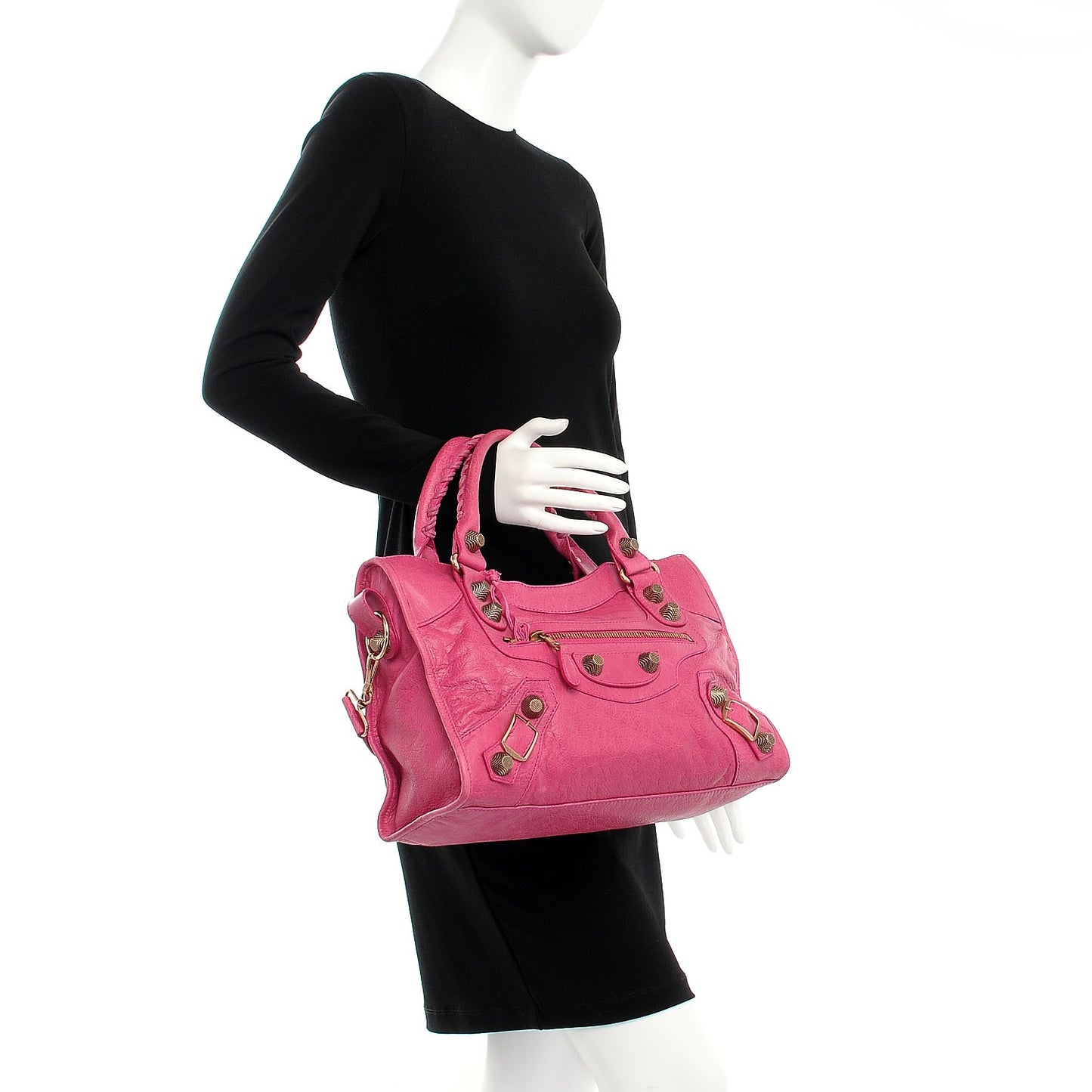 Agneau Giant 21 Rose Gold Hardware City Cyclamen Fucsia