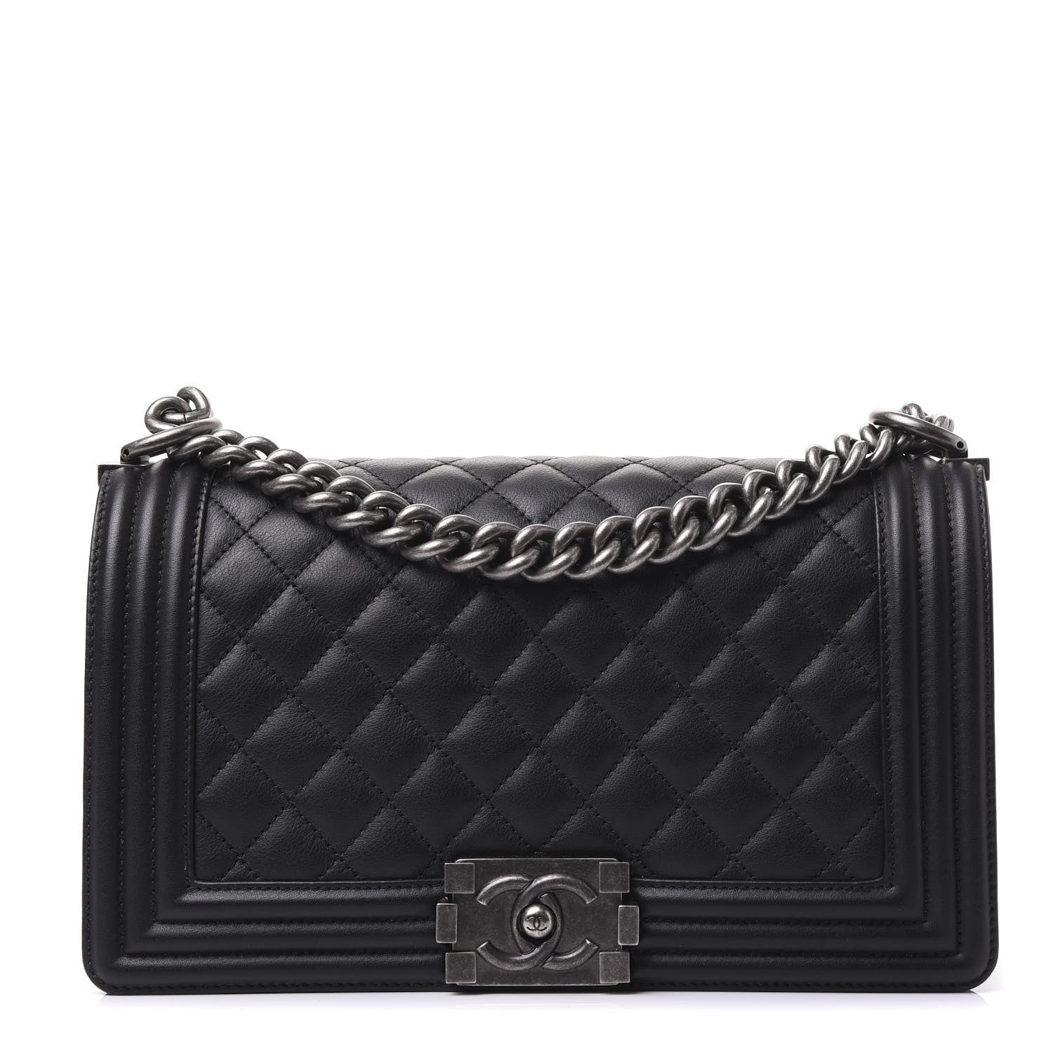 Chanel Calfskin Quilted Medium Boy Flap Black 1 of 9
