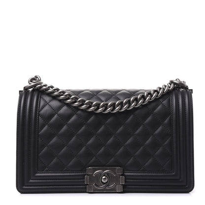 Chanel Calfskin Quilted Medium Boy Flap Black 1 of 9
