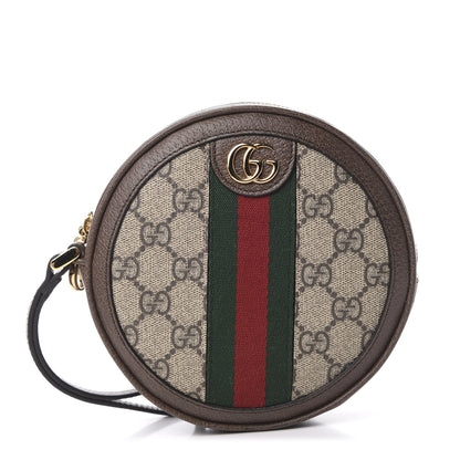 Gucci GG Supreme Monogram Web Ophidia Circle Wristlet Beige New Acero 1 of 10
