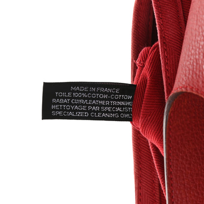 Hermes Chevron Herringbone Toile Vache Liegee Valparaiso Tote PM Rouge Garance 8 of 10