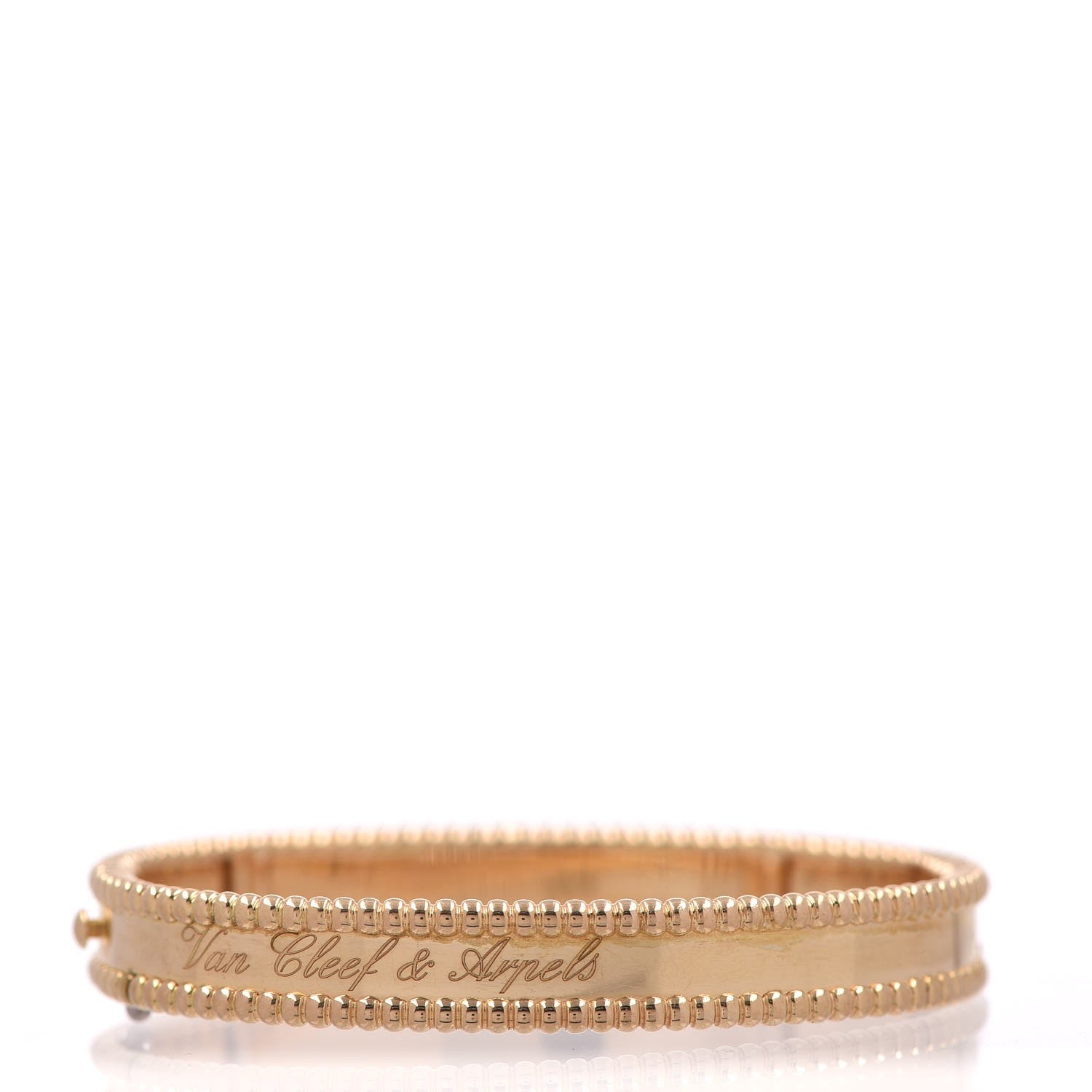 Van Cleef & Arpels 18K Yellow Gold Perlee Signature Bangle Bracelet S 1 of 6