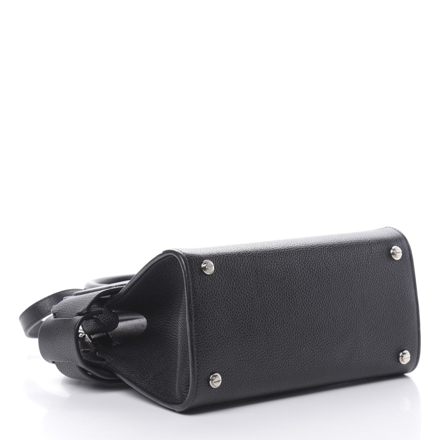 Grained Calfskin Mini Horizon Satchel Black