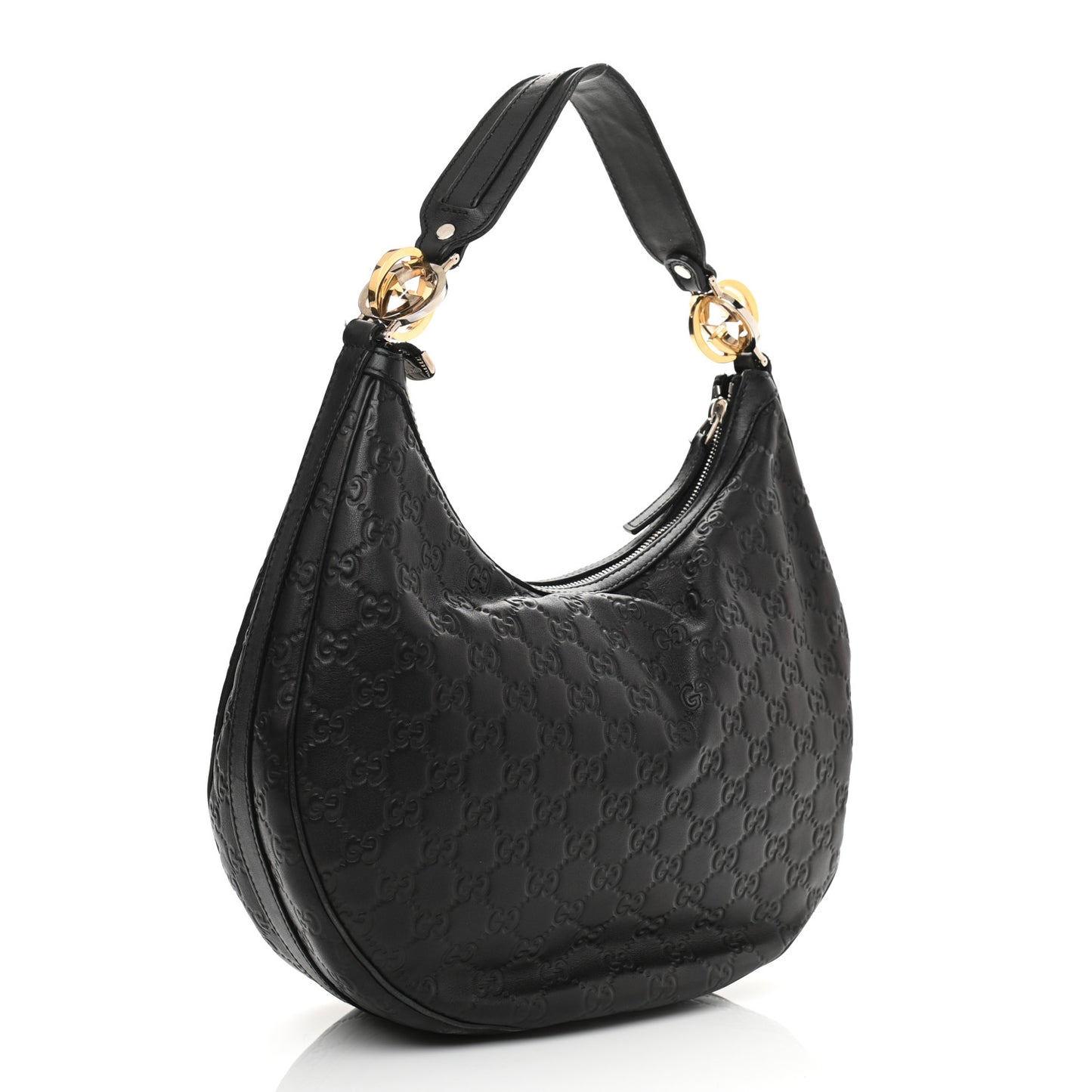 Guccissima Medium GG Twins Hobo Black