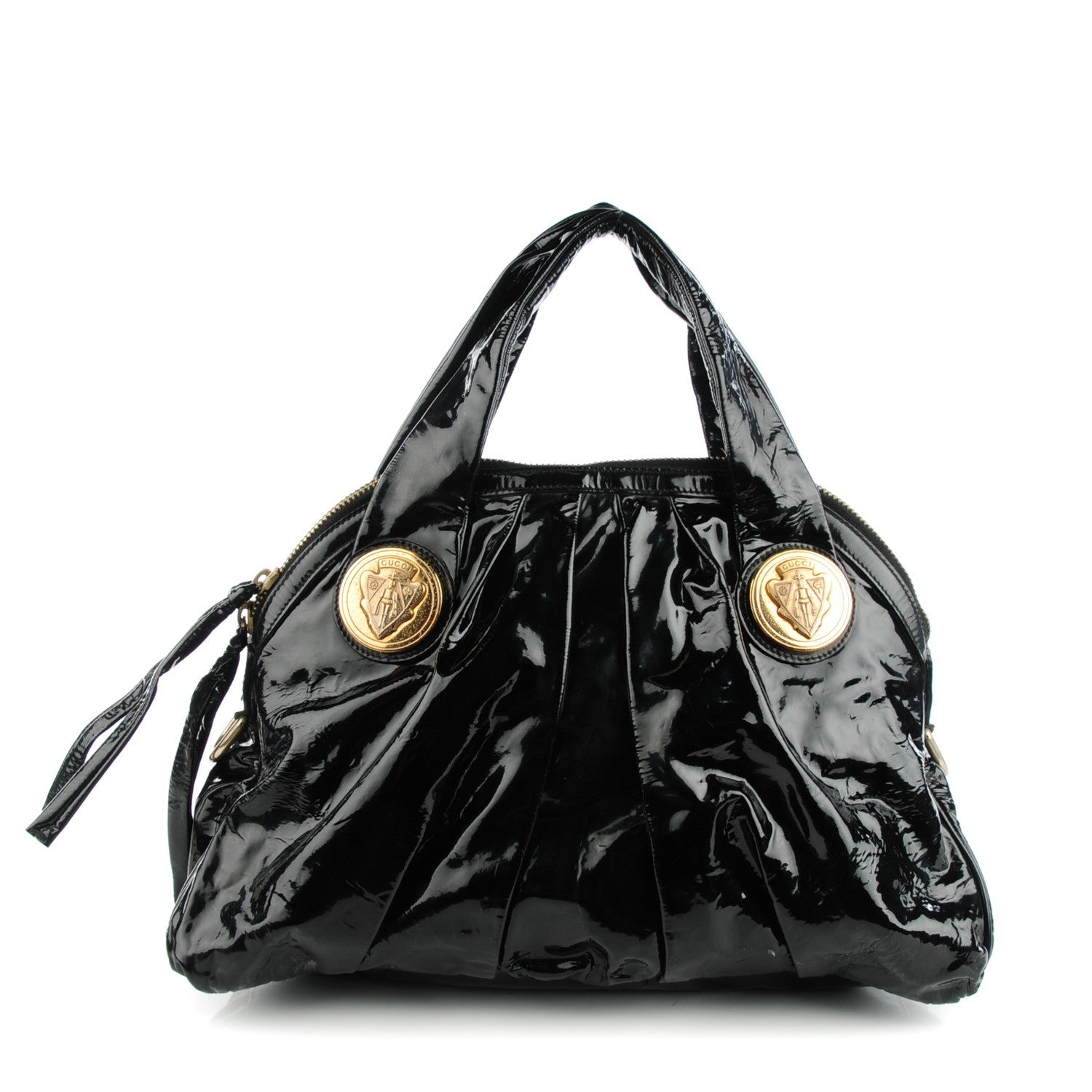 Gucci Patent Medium Hysteria Top Handle Bag Black 1 of 7