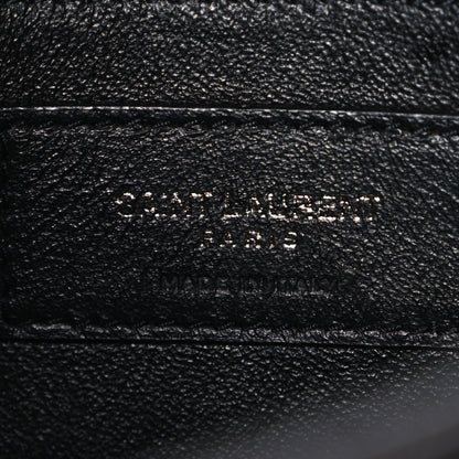 Saint Laurent Grain De Poudre Textured Mixed Matelasse Triquilt Small Monogram Monochrome Satchel Black 5 of 8