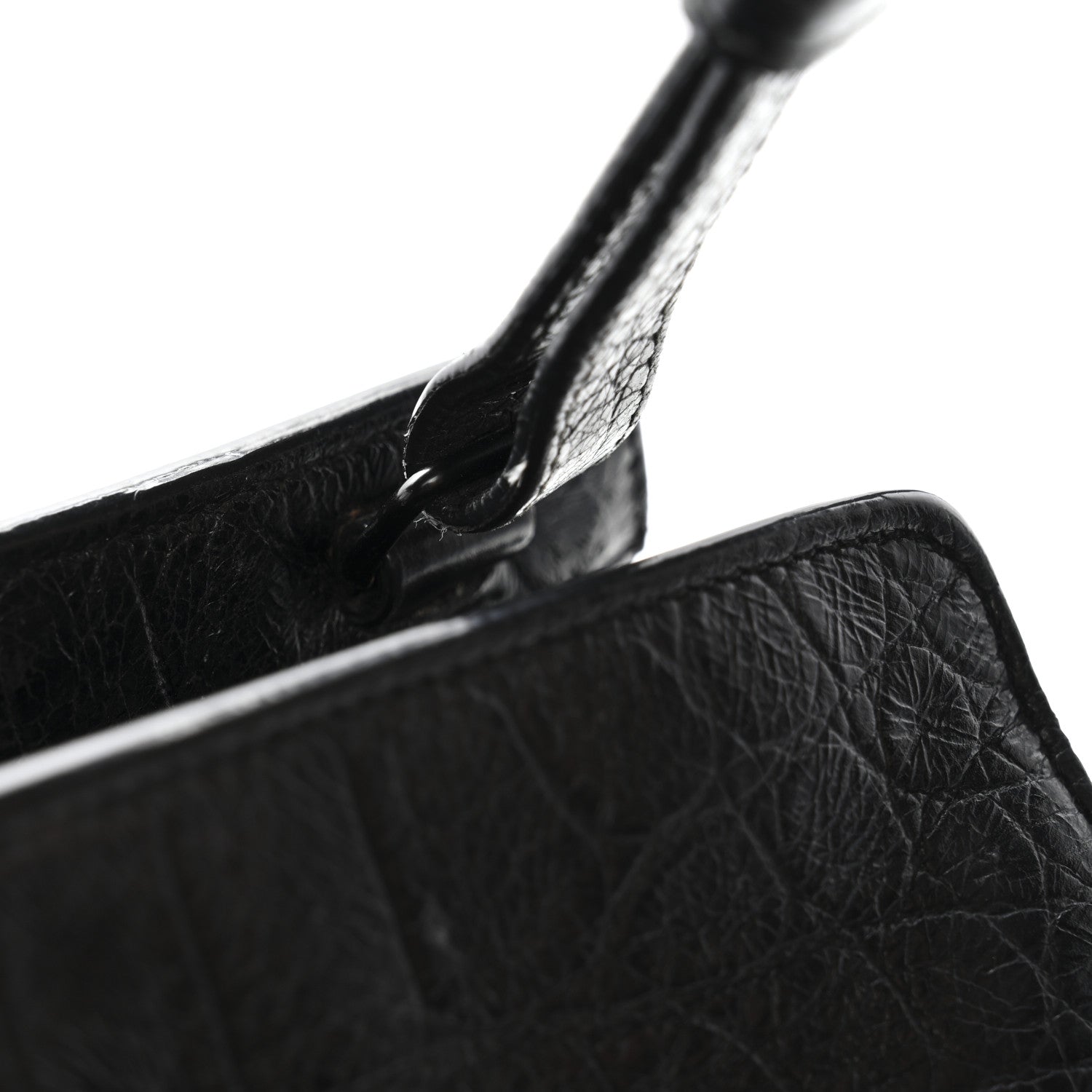 Saint Laurent Calfskin Crocodile Embossed Small Monogram Cabas Black 14 of 21