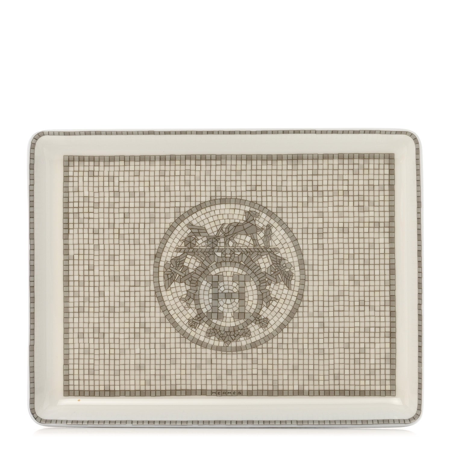 Hermes Porcelain Mosaique au 24 Platine Sushi Plate 1 of 5
