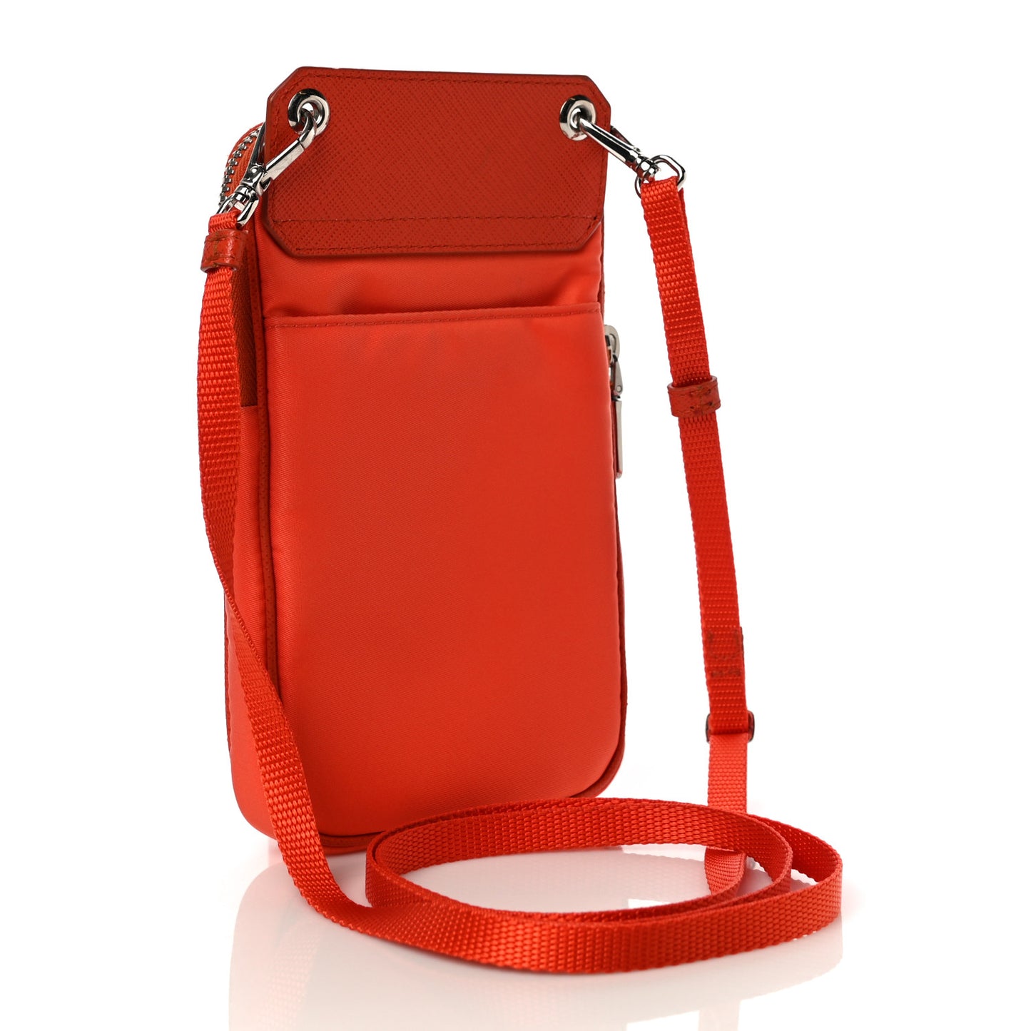 Tessuto Nylon Phone Case Crossbody Bag Orange