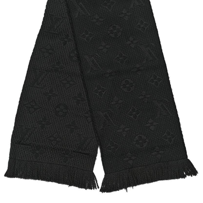 Louis Vuitton Wool Silk Logomania Scarf Black 2 of 4