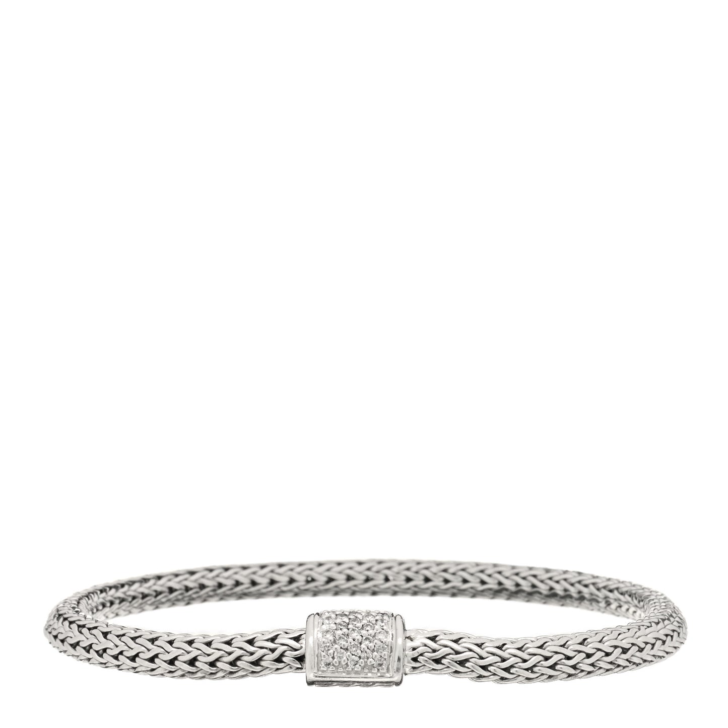 Sterling Silver Diamond 5mm Classic Chain Bracelet