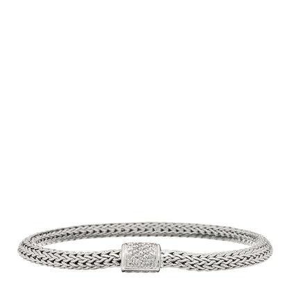 John Hardy Sterling Silver Diamond 5mm Classic Chain Bracelet 1 of 3