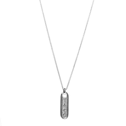 Tiffany Sterling Silver T&CO Bar Pendant Necklace 1 of 7