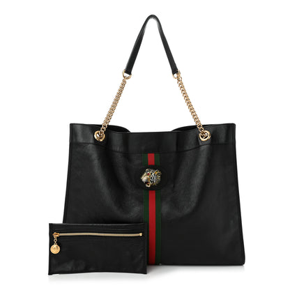Gucci Calfskin Large Rajah Chain Tote Black 3 of 11
