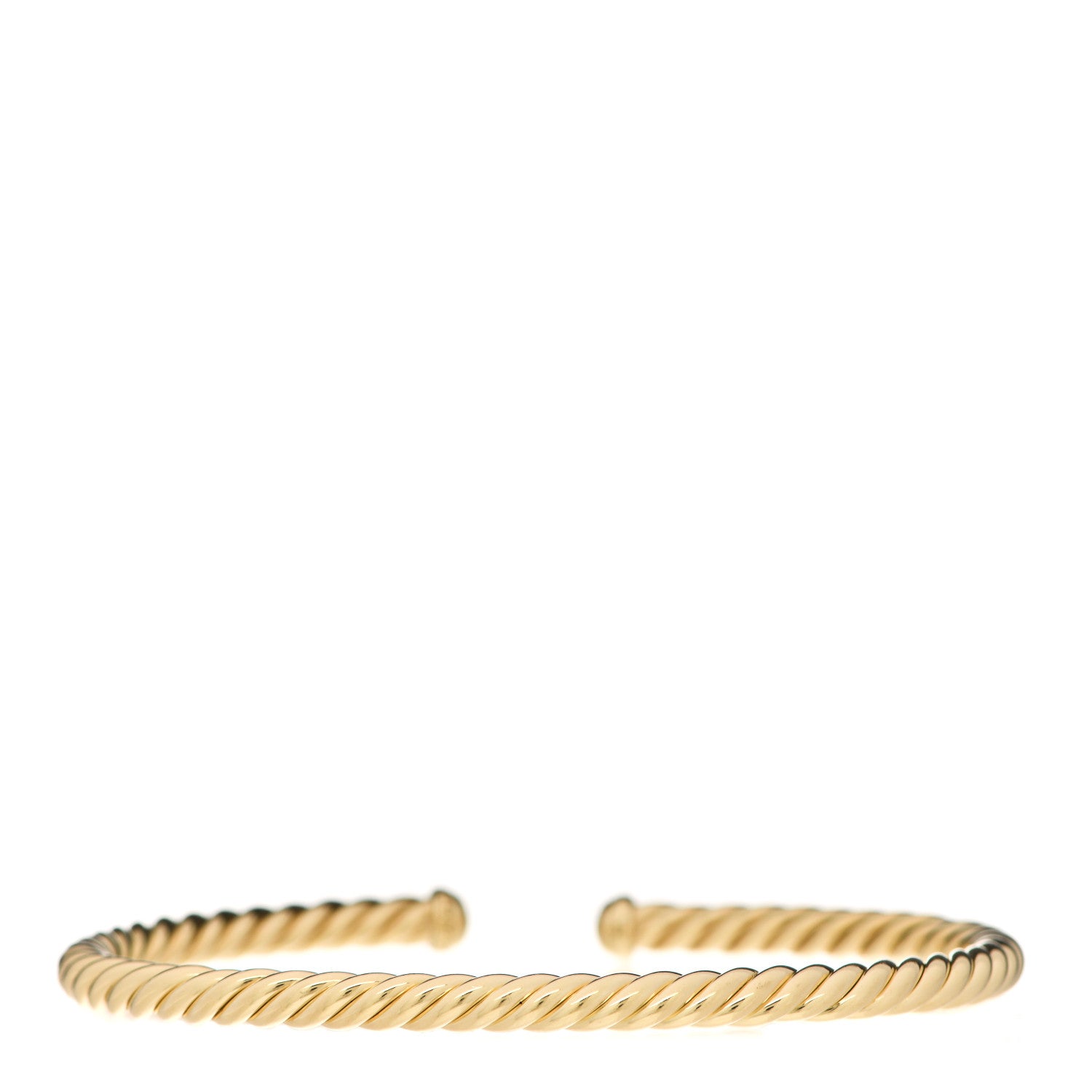 David Yurman 18K Yellow Gold 4mm Cablespira Bracelet 2 of 5