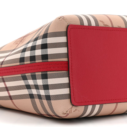 Burberry Grainy Calfskin Haymarket Check Medium Reversible Tote Red 14 of 20