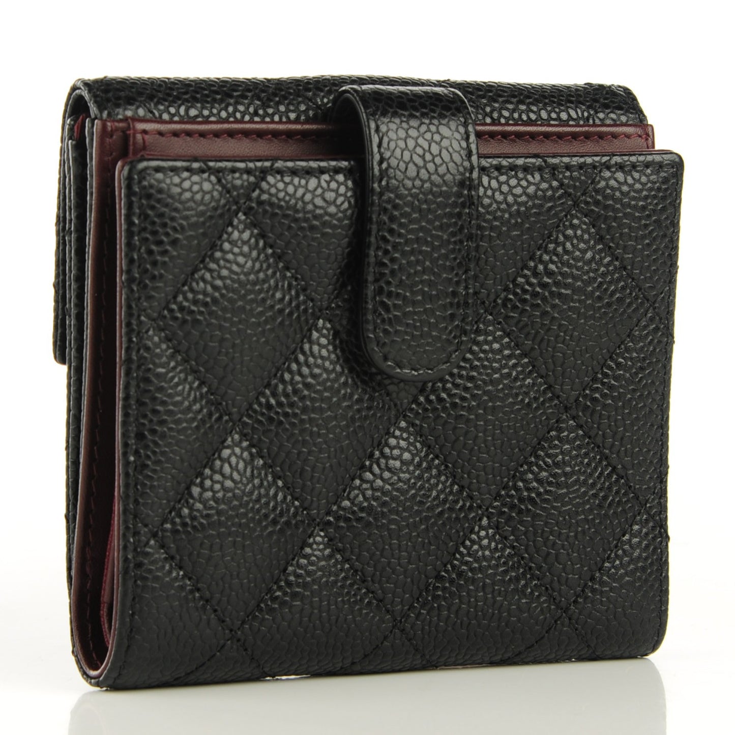 Caviar Quilted Compact Flap Wallet