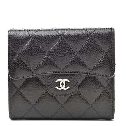 Chanel Caviar Quilted Compact Flap Wallet Black 1 of 9