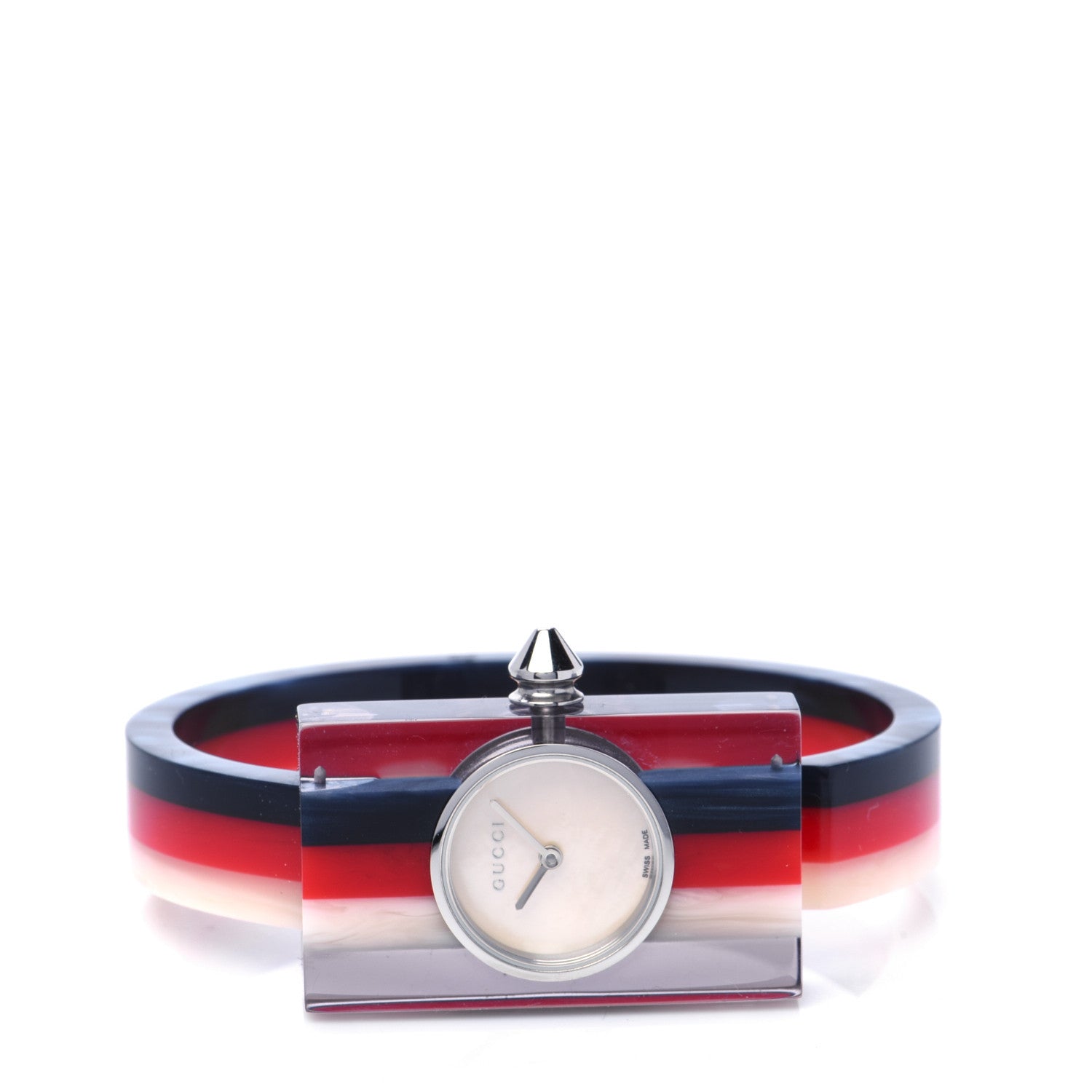 Gucci Stainless Steel Plexiglass Mother of Pearl 24mm Quartz Watch 2 of 5
