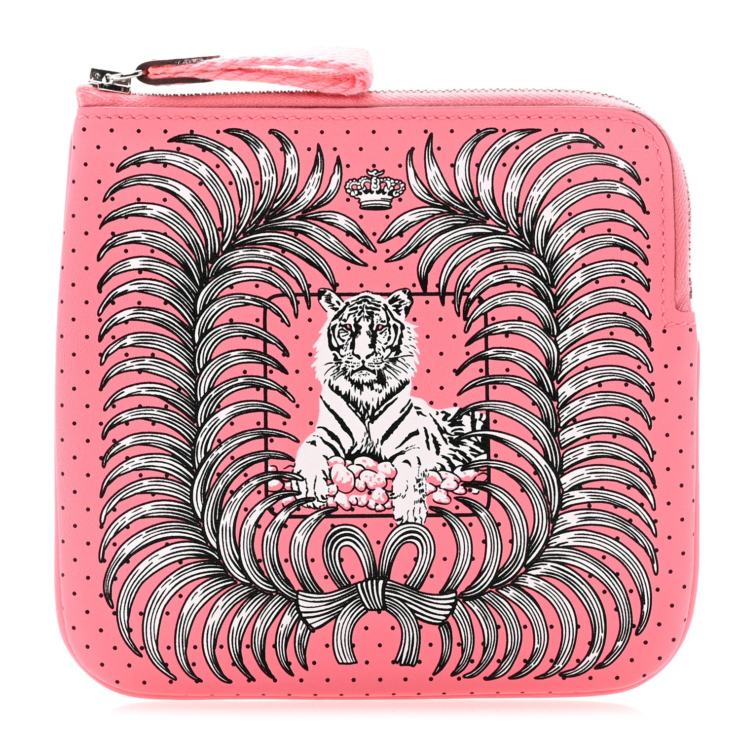 Hermes Swift Tigre Royal Bandana Carre Pocket Pouch Rose Ete 1 of 9