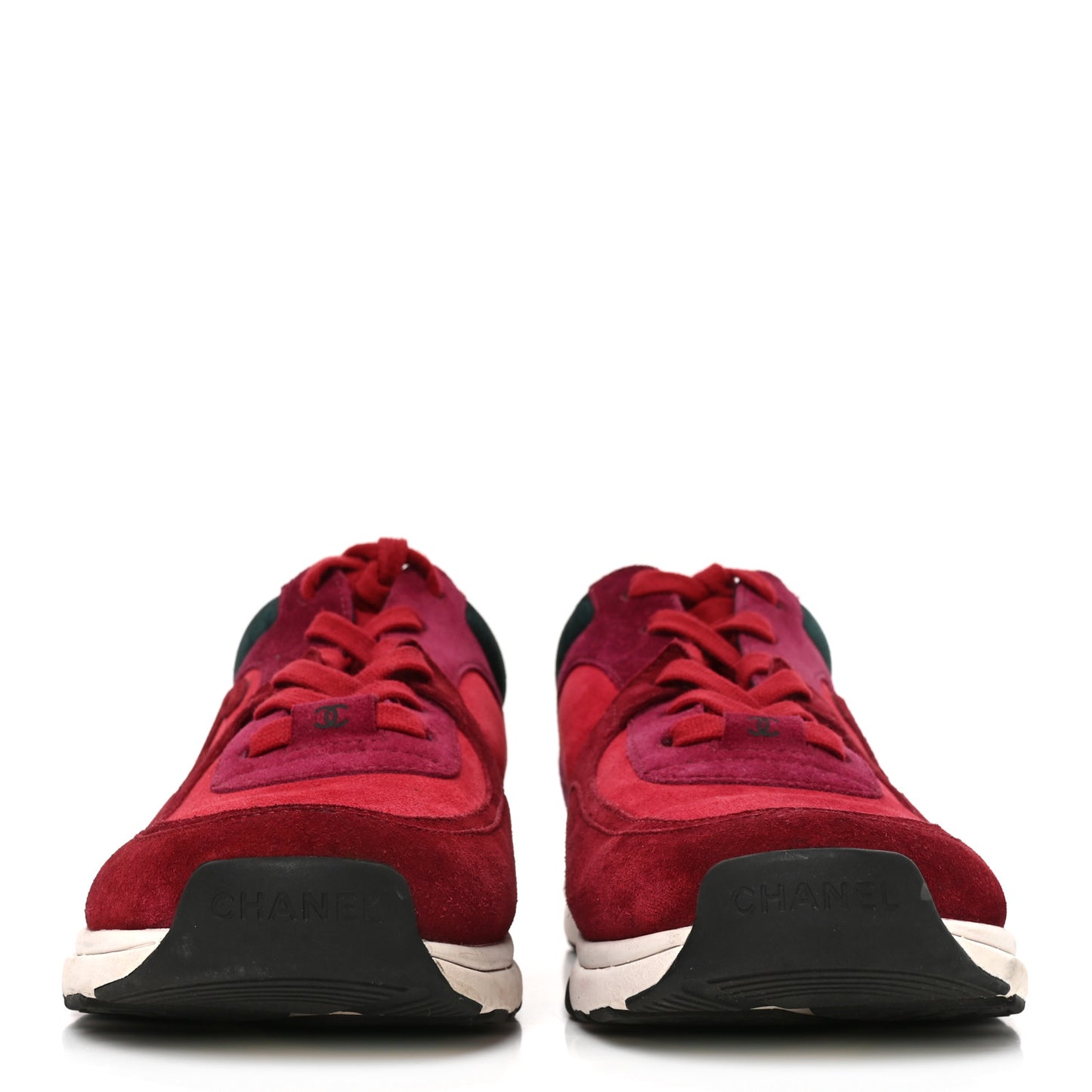 Suede Calfskin CC Sneakers 40 Burgundy Red