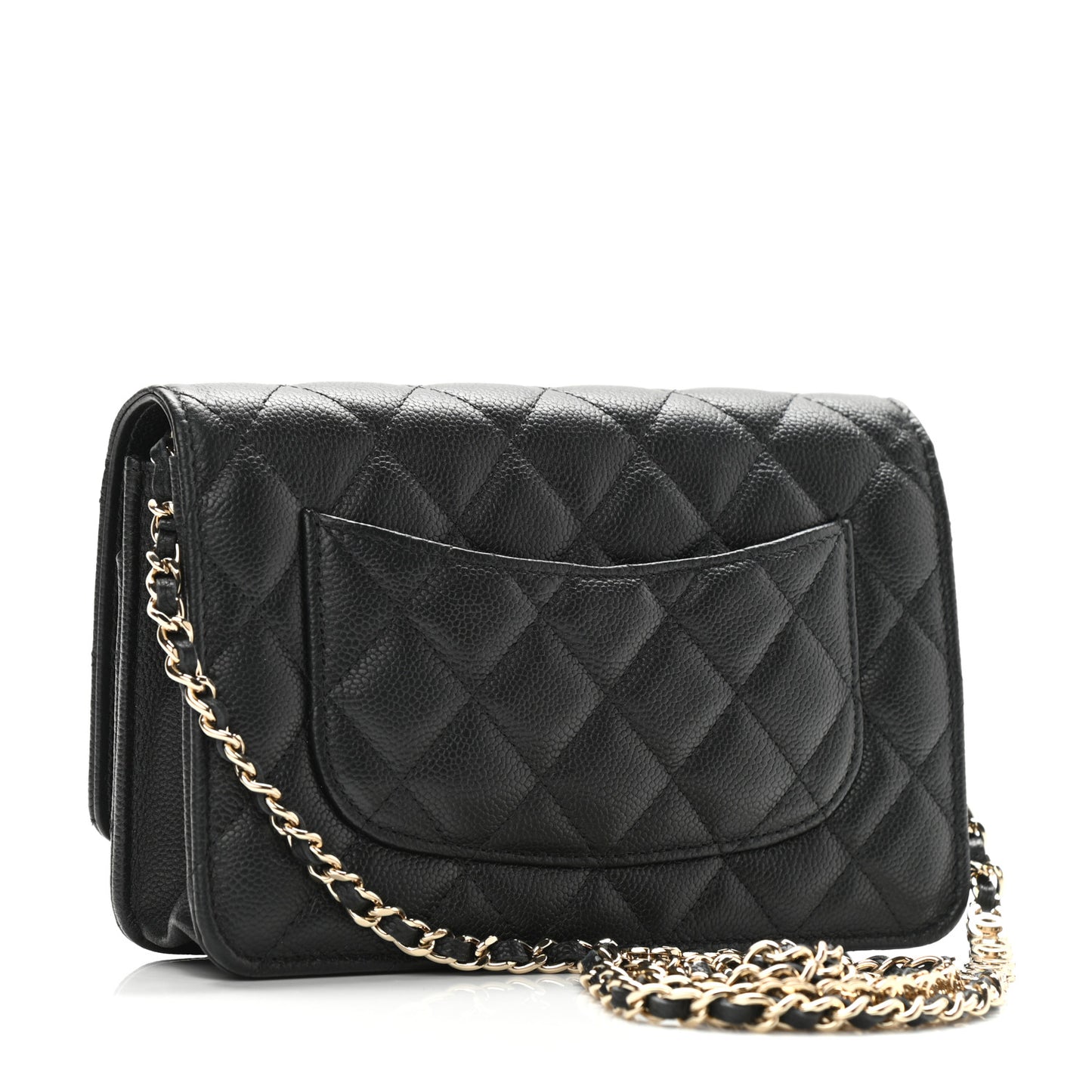 Caviar Quilted Tiny CC Wallet On Chain WOC Black