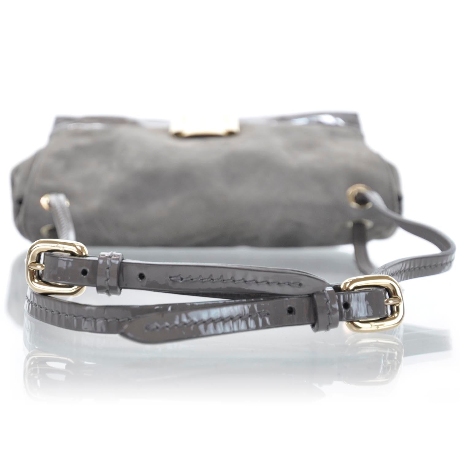 FASHIONPHILE SALVATOREFERRAGAMOSuedeandPatentLeatherHelenGray 5 of 9