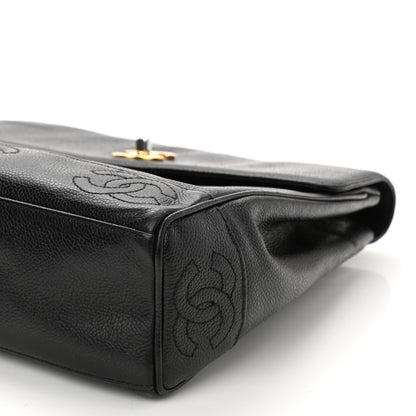 Chanel Caviar Flap Shoulder Bag Black 10 of 10