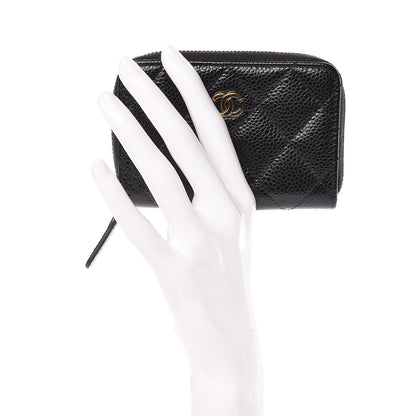 Chanel Caviar Quilted Zip Coin Purse Black 2 of 8