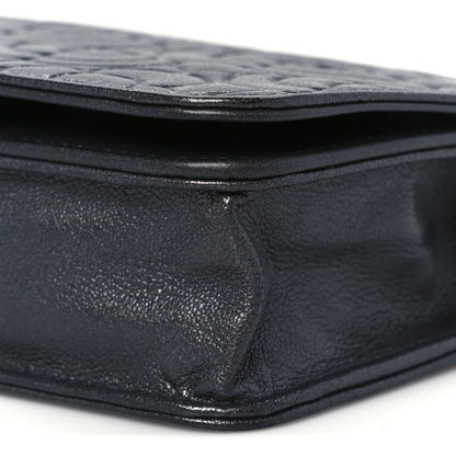 Chanel Goatskin Camellia Embossed Wallet On Chain WOC Grey 11 of 11