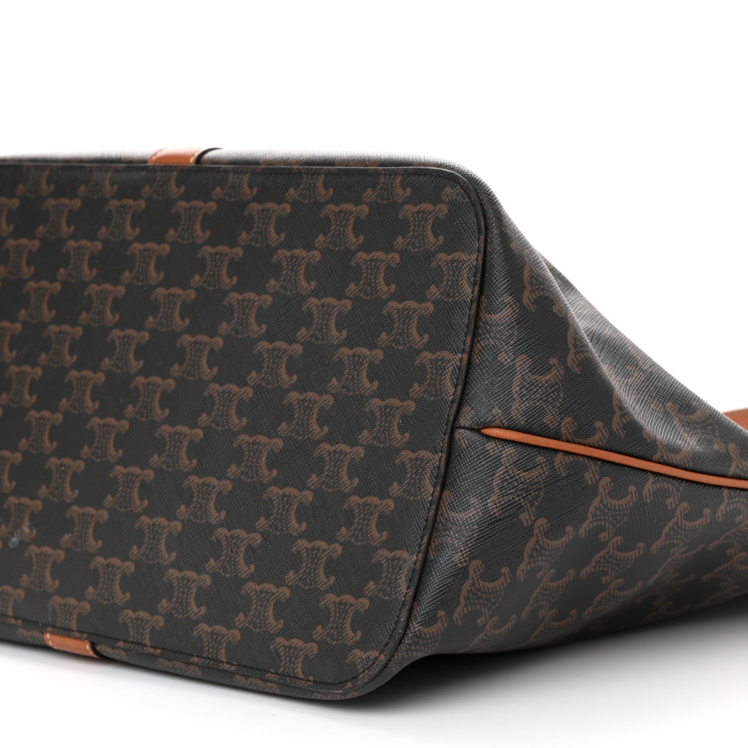 Celine Triomphe Canvas Calfskin Medium Cabas Bag Tan 10 of 19