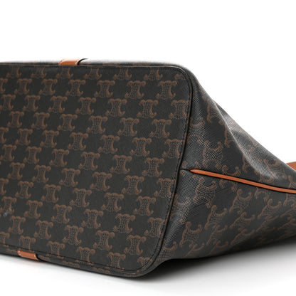 Celine Triomphe Canvas Calfskin Medium Cabas Bag Tan 10 of 19