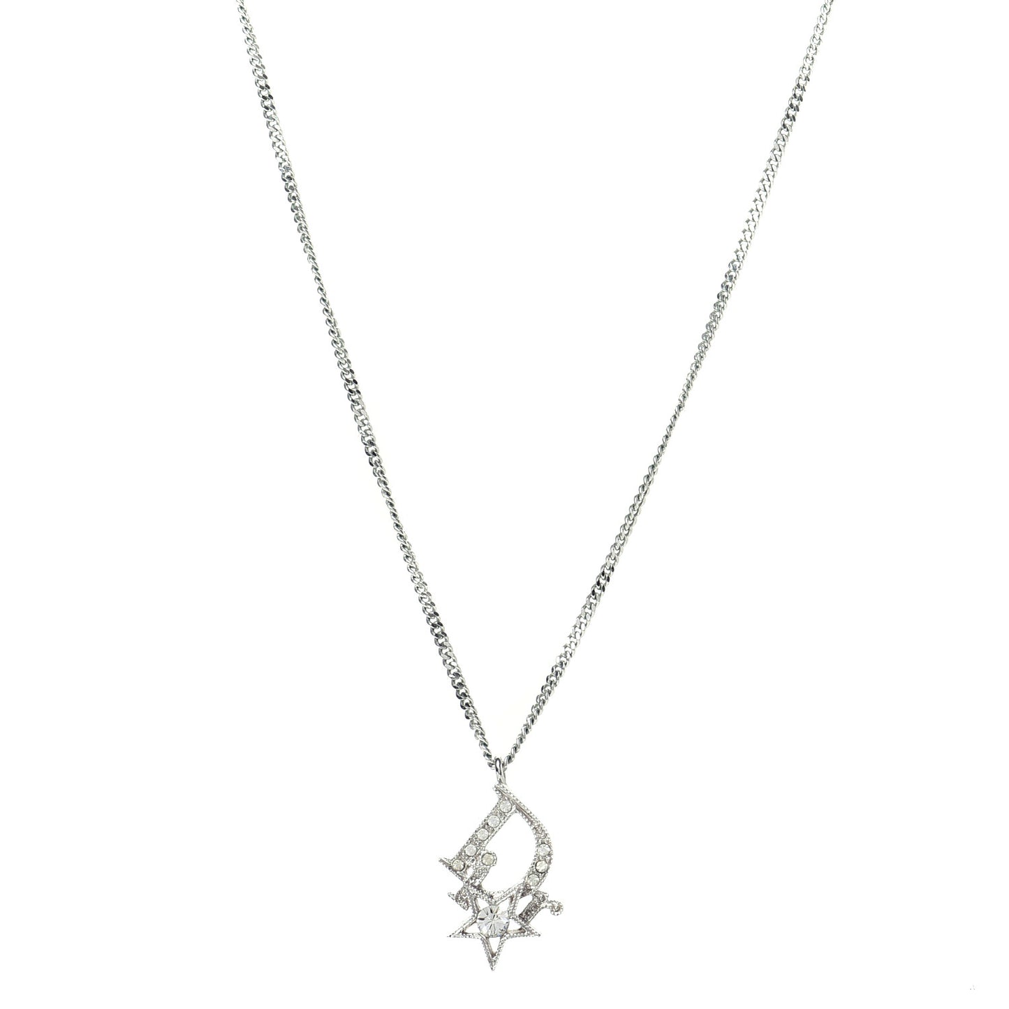 Crystal Logo Star Necklace Silver