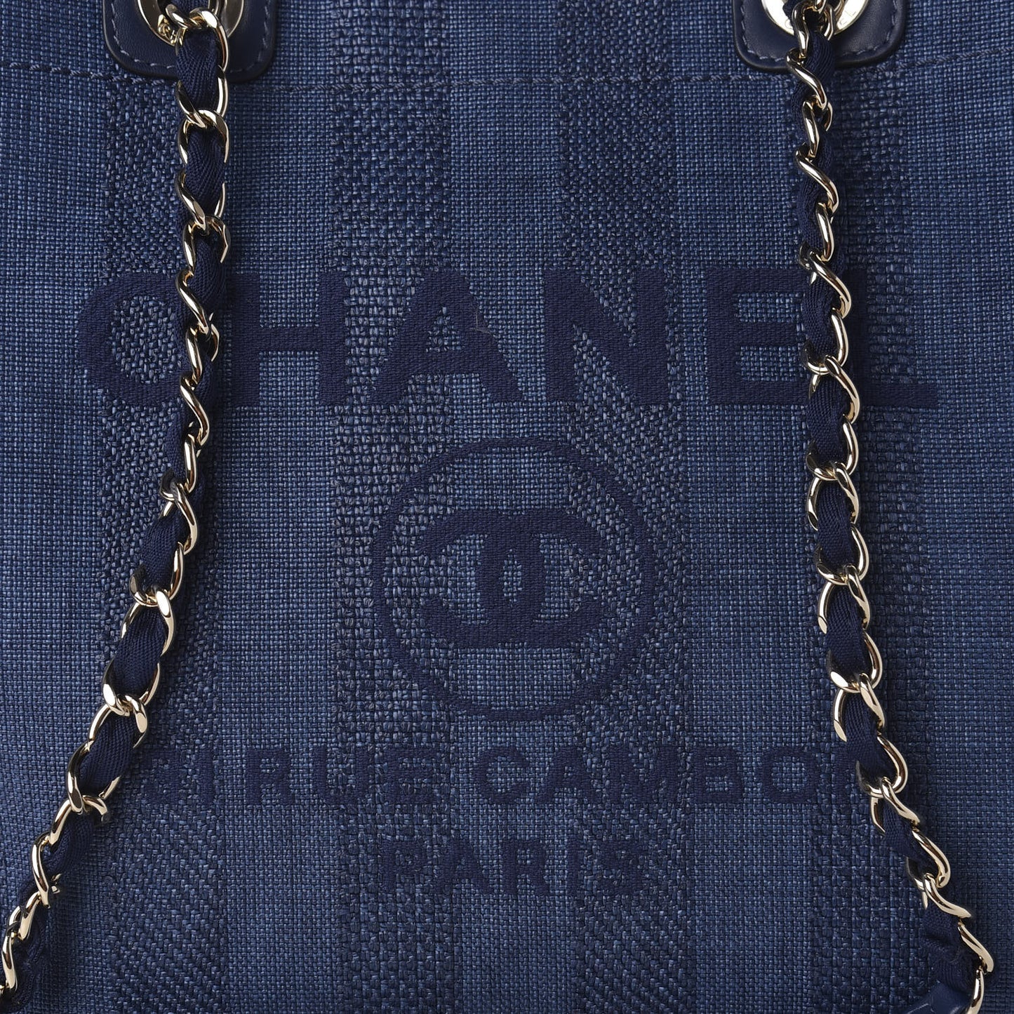 Mixed Fibers Striped Medium Deauville Tote Navy Blue