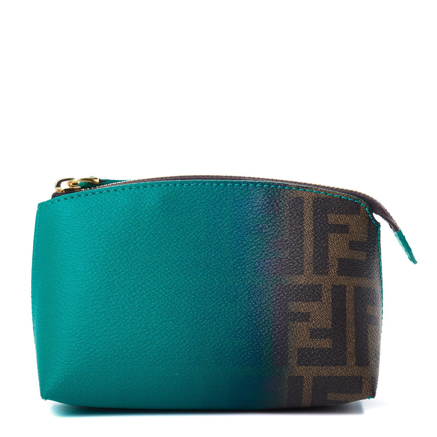 Fendi Zucca Ombre Large Cosmetic Pouch Tobacco Turquoise 1 of 8