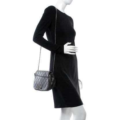 Chanel Calfskin Quilted Small CC Enchained Accordion Flap Grey 2 of 7
