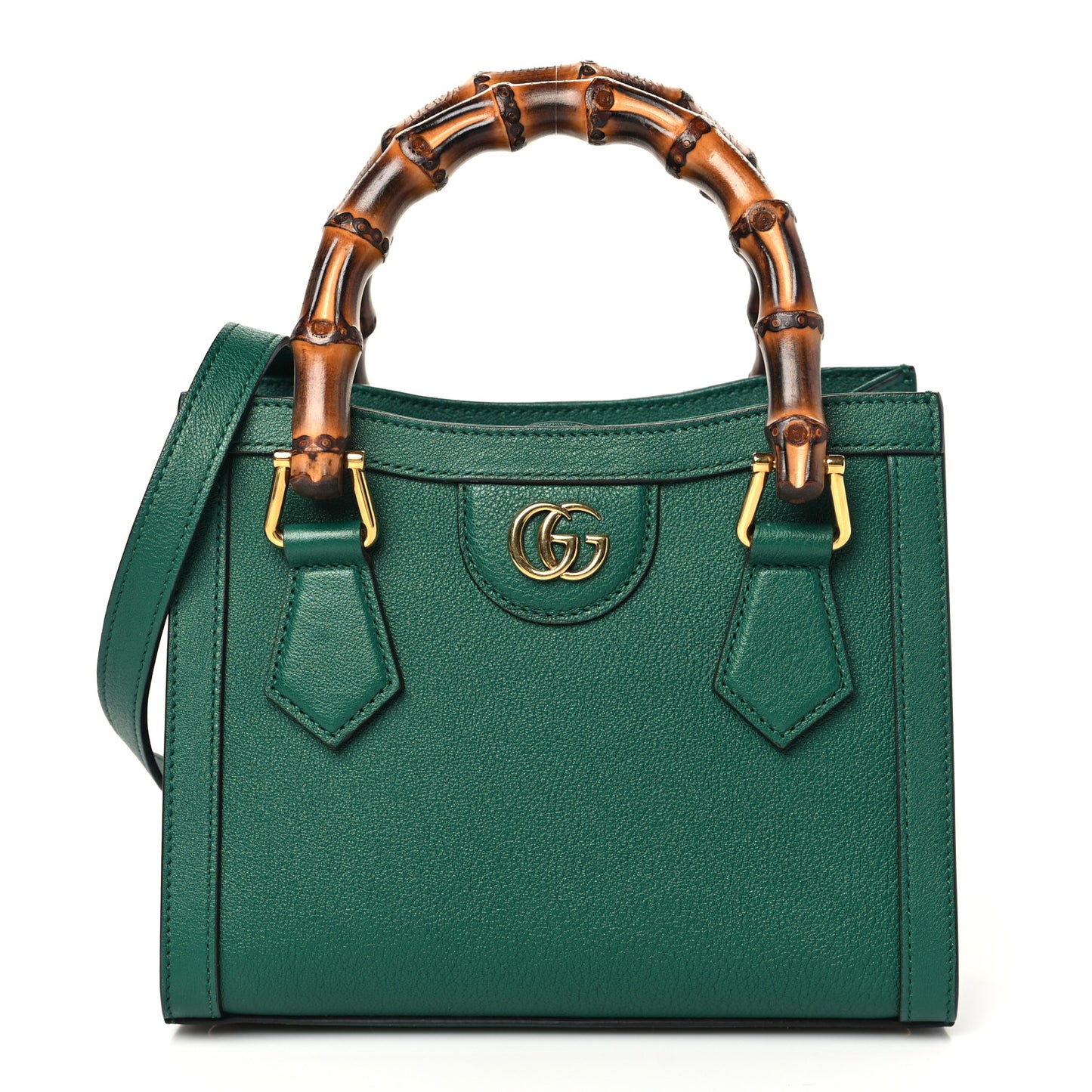 Wonka Grain Calfskin Mini Diana Tote Bag Green Yellow Fluo