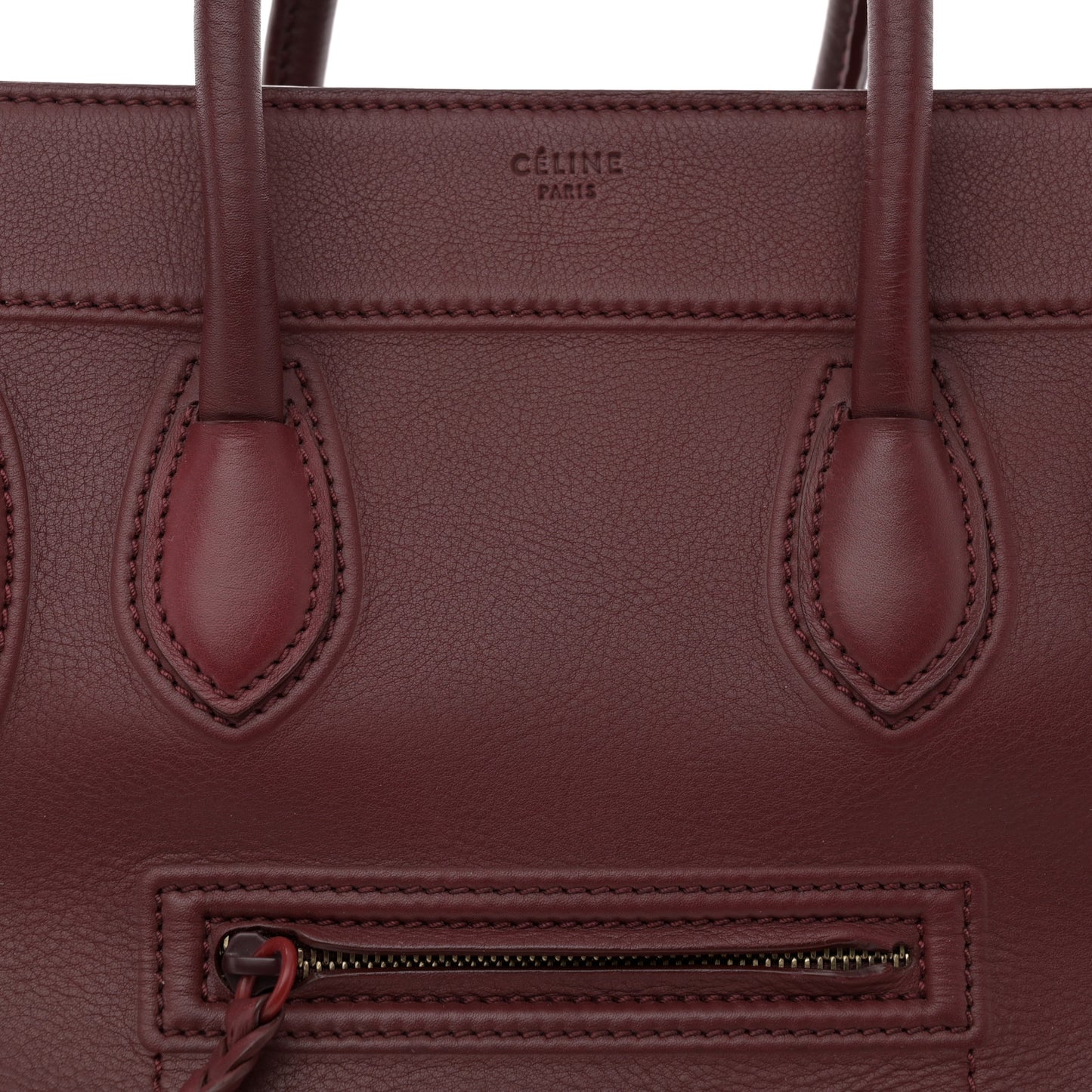 Supple Calfskin Medium Phantom Luggage Burgundy