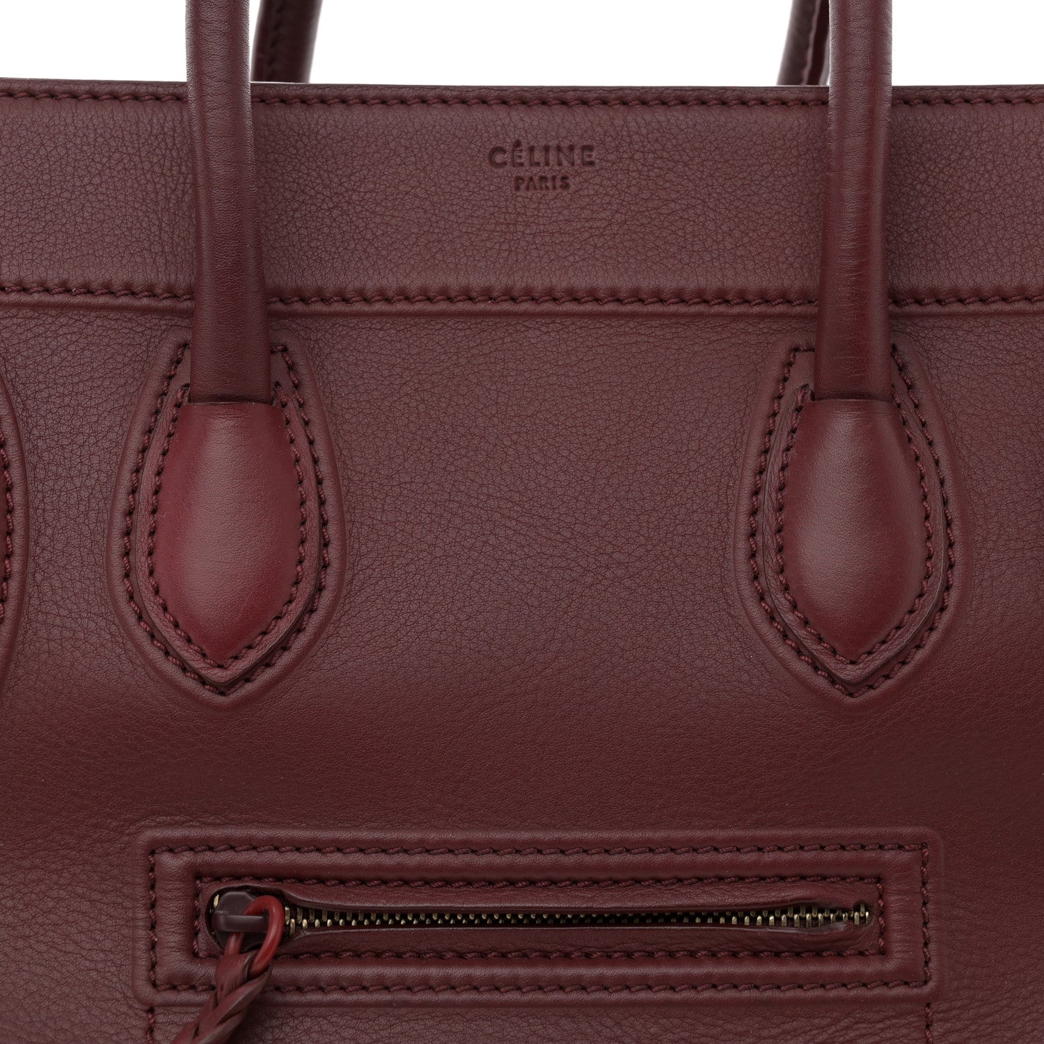 Celine Supple Calfskin Medium Phantom Luggage Burgundy 10 of 19