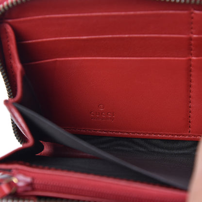 Gucci Calfskin Matelasse GG Marmont Zip Around Wallet Hibiscus Red 6 of 8