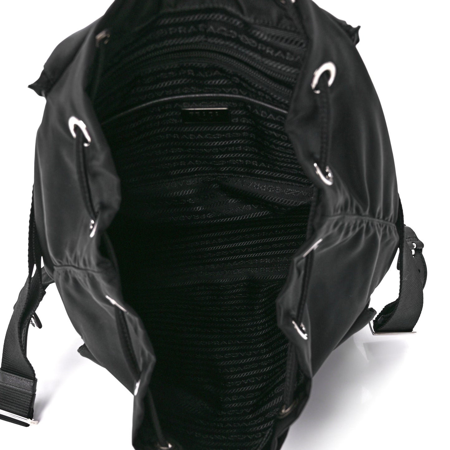Tessuto Nylon Saffiano Medium Backpack Black