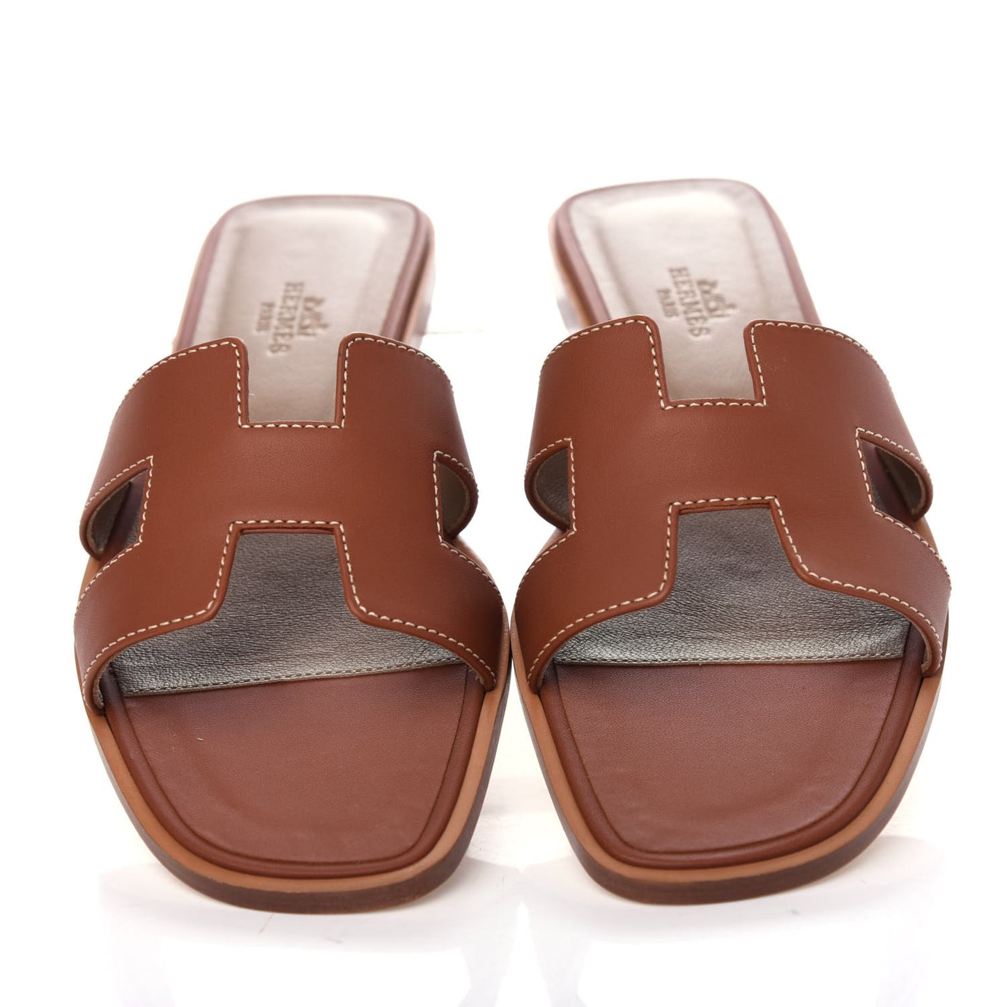 Box Calfskin Oran Sandals 37.5 Gold