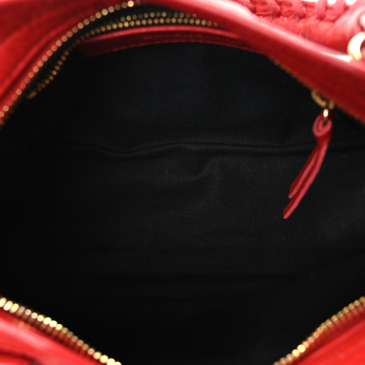 Agneau Gold Metallic Edge Hardware Mini City Rouge Groseille