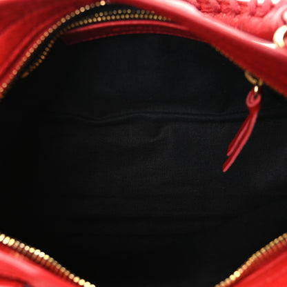 Balenciaga Agneau Gold Metallic Edge Hardware Mini City Rouge Groseille 6 of 11