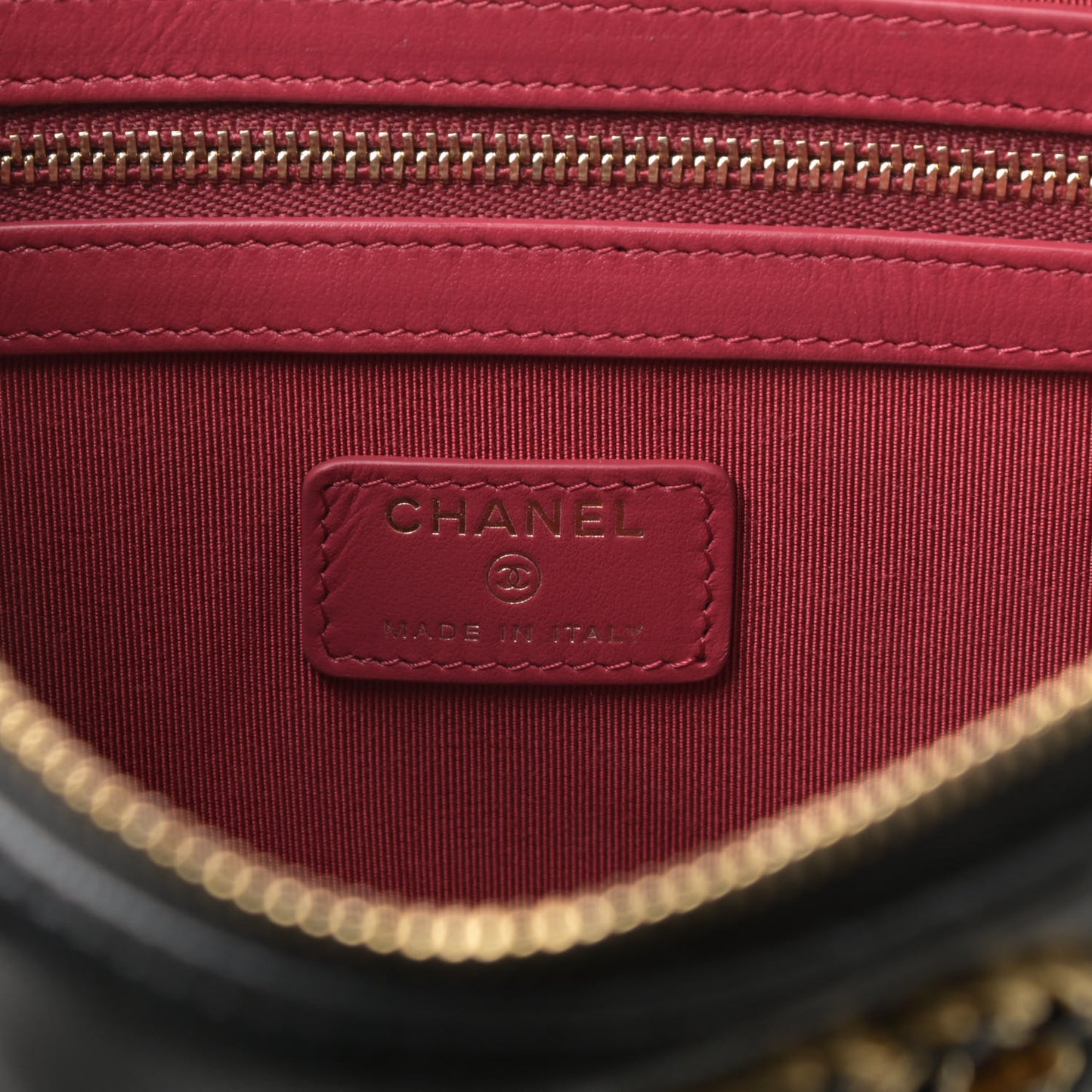 Goatskin Quilted Large Chanel 19 Cosmetic Case Black