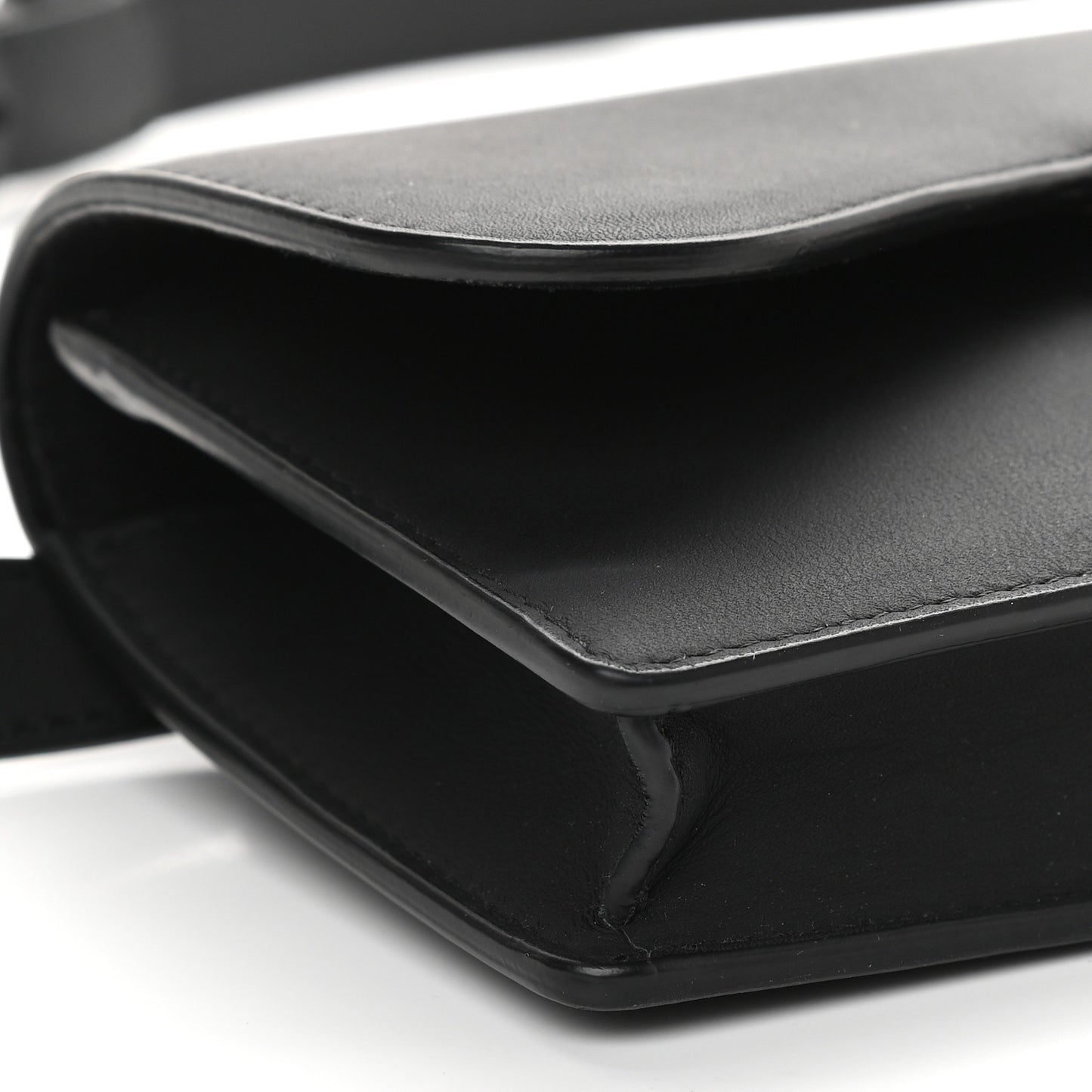 Ultra Matte Calfskin Saddle Belt Bag Black