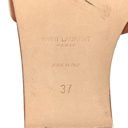 Saint Laurent Calfskin Tribute 05 Slide Sandals 37 Amber 7 of 9