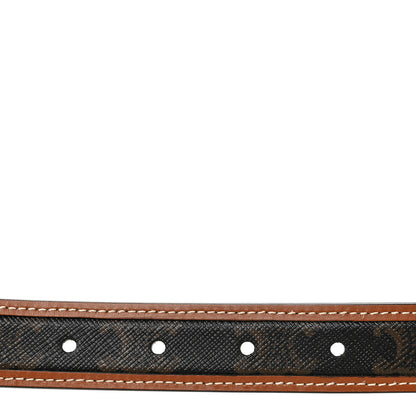 Celine Canvas Calfskin Medium 25mm Triomphe Belt 70 28 Tan 3 of 7
